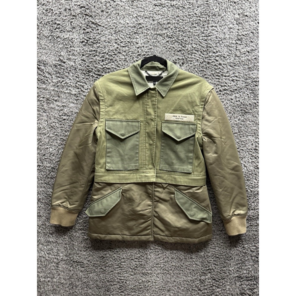 $595 Rag & Bone Green‎ Modular Convertible (Vest) Field Jacket Size XS